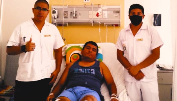 Suboficial Técnico de Tercera PNP, Luis Carbajal Capcha, viene recuperándose en el Hospital Luis Nicasio Sáenz.