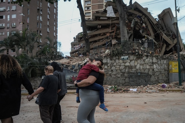 Imágenes del terremoto en Venezuela. Foto: Manaure QUINTERO / AFP