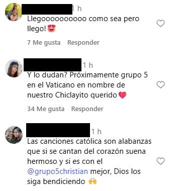 Usuarios se muestran emocionados ante la remota idea de que el Grupo 5 cante en el Vaticano gracias al papa León XIV.