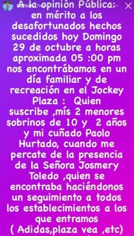 Jossmery Toledo vs. Familia de Paolo Hurtado.