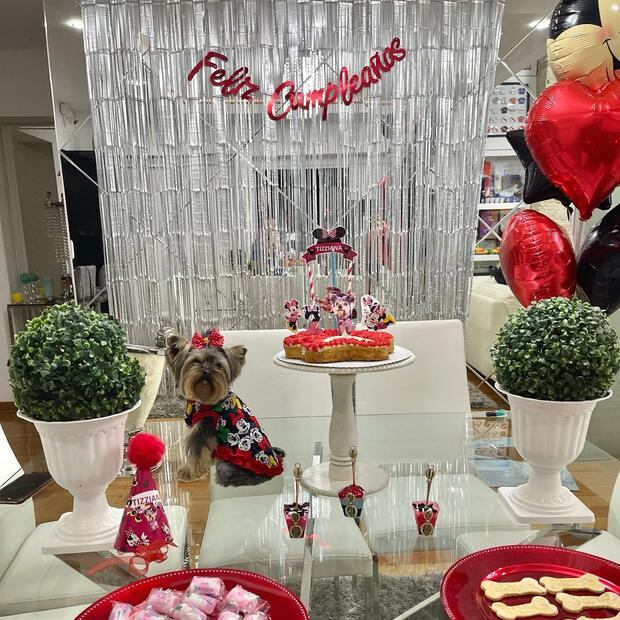 La decoración de mesa de la mascota de Pamela López. (Foto: Instagram @pamlopsol)