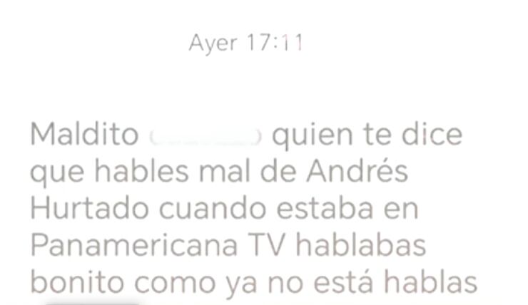 Mensaje intimidante contra Metiche