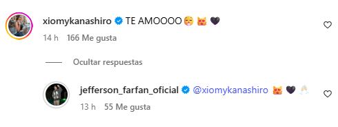 Muestras de cariño de la pareja y felicitaciones de amigos cercanos. (Fuente: Instagram)