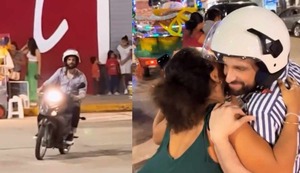 Rodrigo González se lució manejando moto en Tarapoto por fiestas