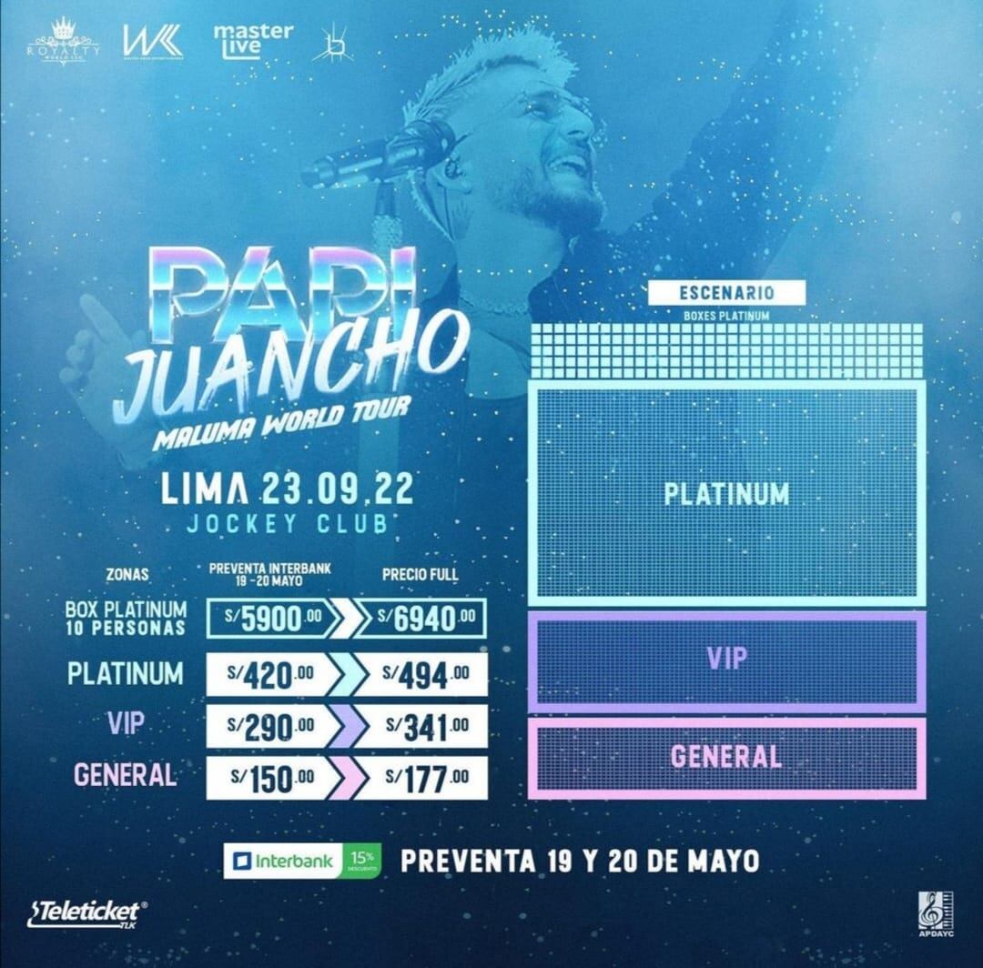Maluma: los precios para su concierto en Lima