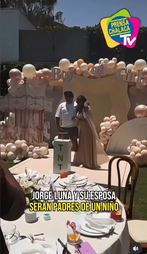Jorge Luna y su esposa Melissa Samplini serán padres de un varoncito.