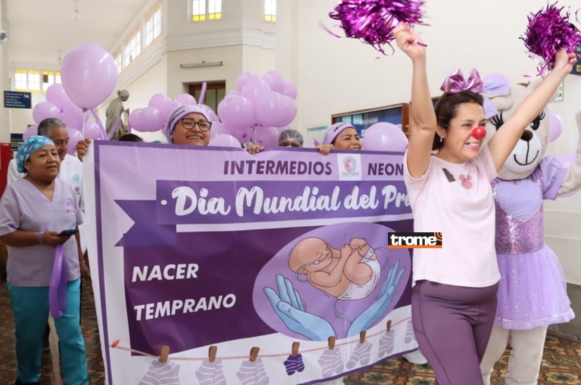 El Instituto Nacional Materno Perinatal realizó una caminata por los derechos de los bebés prematuros y sus familias. (INMP/ Isabel Medina / Trome).