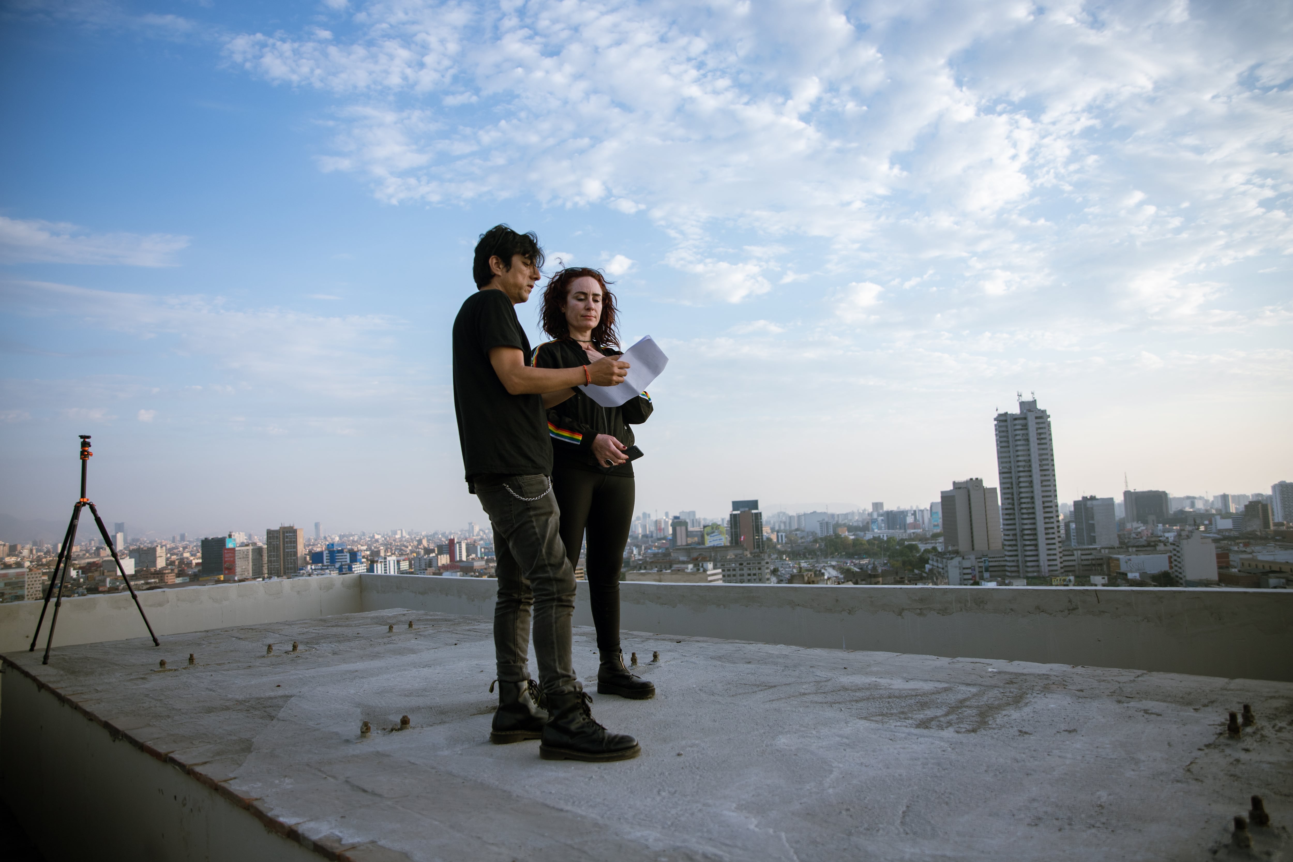 Jorge Luis Chamorro en plena grabación