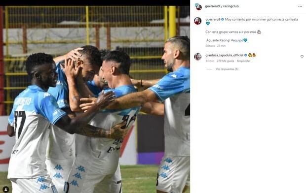 La reacción de Lapadula a Paolo Guerrero.