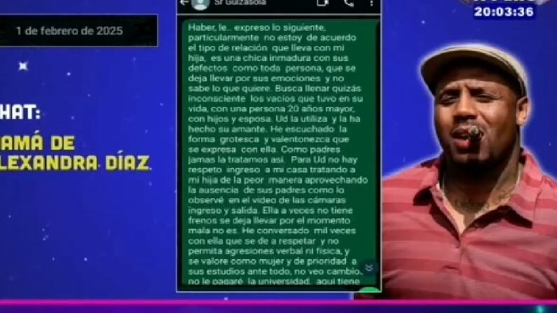Madre de Alexandra Díaz le escribió a Roberto Guizasola