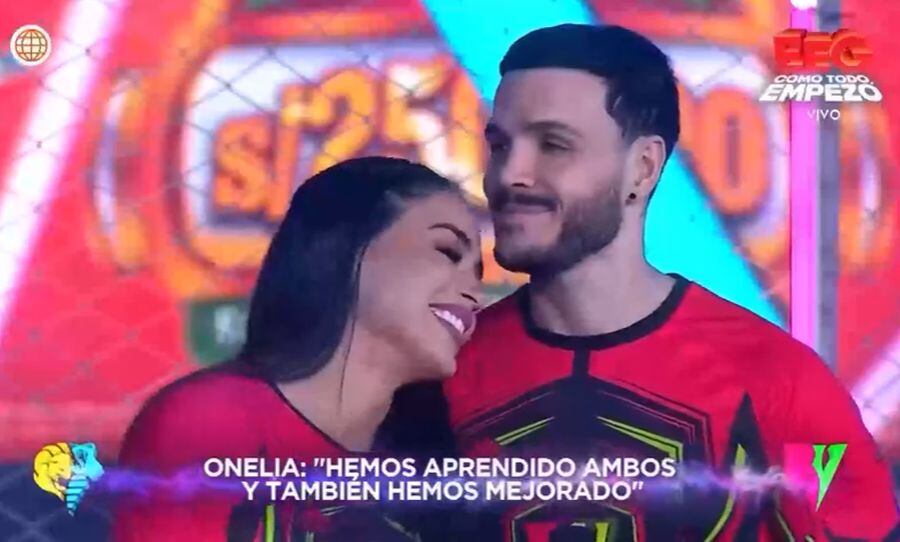 Onelia Molina y Mario Irivarren se besan en “Esto es guerra” y confirman reconciliación. (Foto: Captura de video)