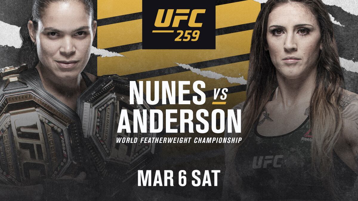 'La Leona' Amanda Nunes defenderá el título femenino de peso pluma, en el UFC 259. (UFC)