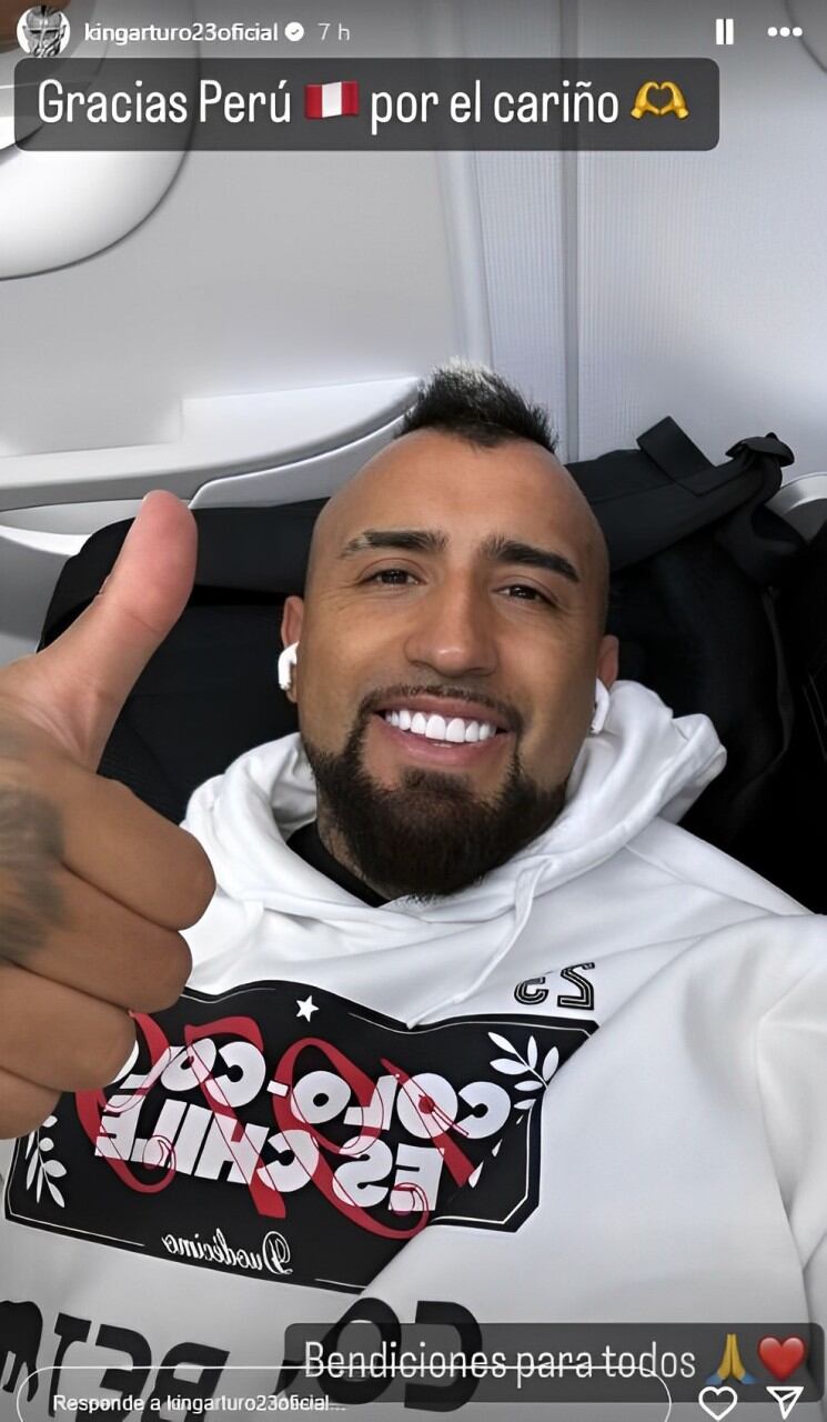 El mensaje de Arturo Vidal en su Instagram. (Imagen: Instagram)