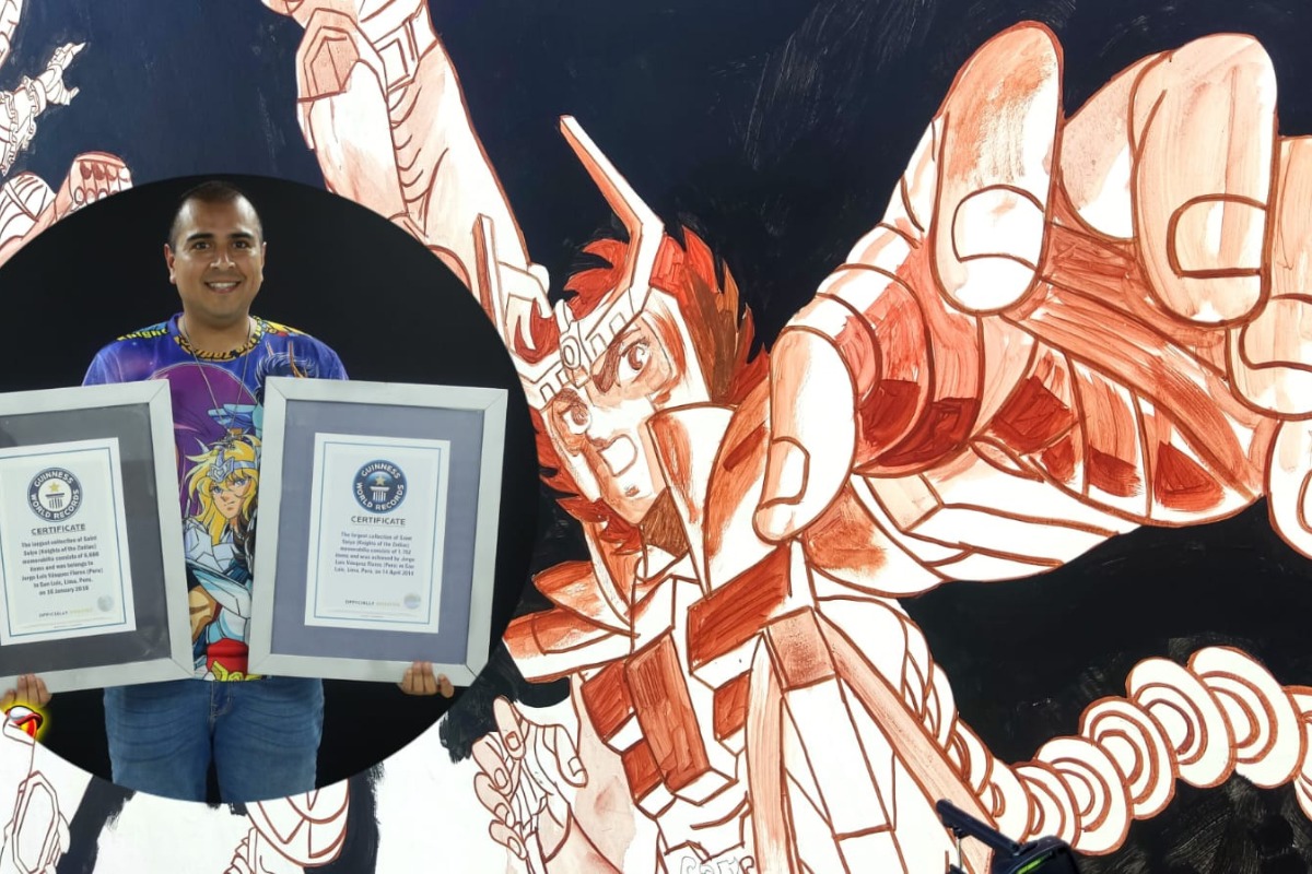 Coleccionista decidió pintar un mural en homenaje a los 'Caballeros del Zodiaco' en su propiedad, ubicada en el distrito de San Borja