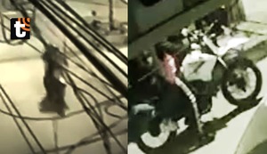 Extorsionadores en moto y con CHALECO REGLAMENTARIO detonan explosivo en almacén de Corporación Vega en Comas