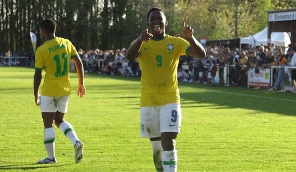Endrick en un amistos con la selección juvenil de Brasil (Foto: Agencias)