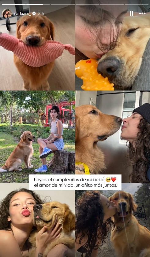 Carlita celebra el cumpleaños de su “bebé”.