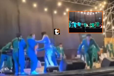 ¡Terror en concierto! Escenario cayó con los integrantes de Son Caliente en pleno show en Puerto Eten