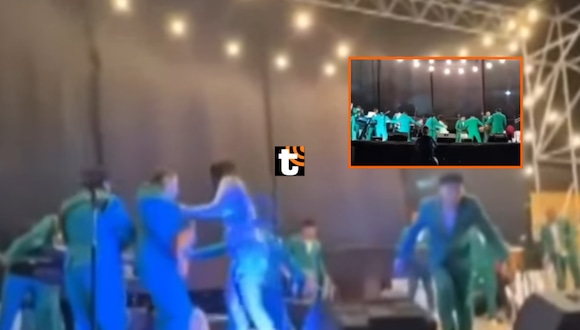 TROME - ¡Terror en concierto! Escenario cayó con los integrantes de Son Caliente en pleno show en Puerto Eten