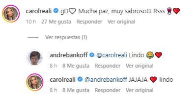 'Cachaza' intercambia amoroso comentarios con André Bankoff, su galán brasileño. (Foto: Captura)