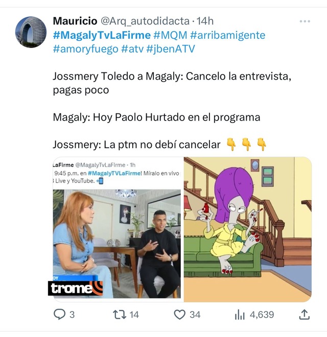 Paolo Hurtando en entrevista con Magaly Medina sobre Jossmery Toledo