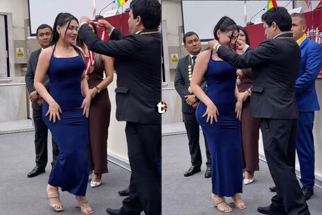 ¡Polémico reconocimiento! Parlamento Andino premia a modelo de onlyfans Karen Paniagua en acto oficial y ...