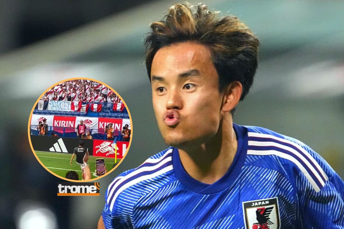 Takefusa Kubo tuvo también buen gesto con barra blanquirroja previo a amistosos en Osaka con Perú (Foto: Reuters)