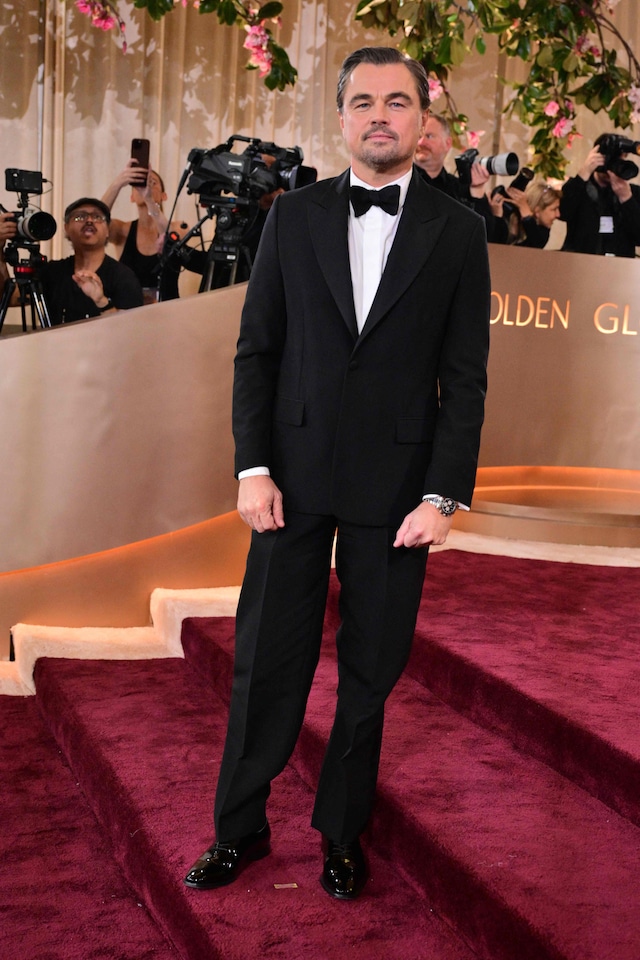 Leonardo DiCaprio en la alfombra roja de Los Globos de Oro 2026. (Photo by Frederic J. Brown / AFP)
