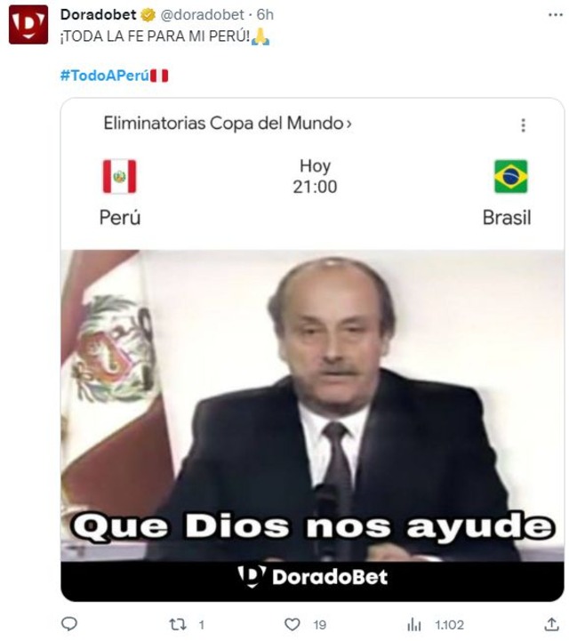 Usuarios de Twitter ya viven el Perú vs. Brasil.