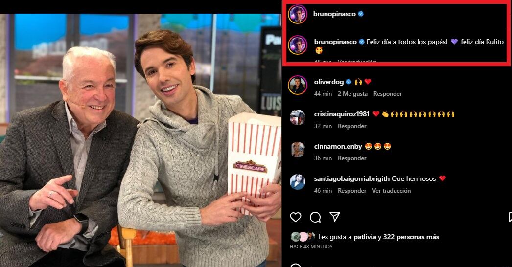 Bruno Pinasco saludó a su padre. (Foto: @brunopinasco).