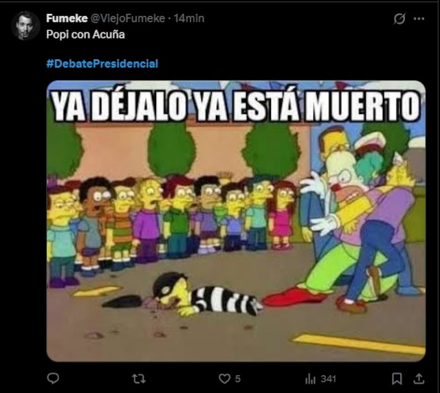 No te pierdas los mejores memes del debate presidencial. (Twitter, 'X')