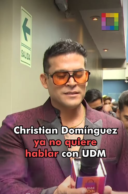 Christian Domínguez vio el logo de 'Un día en el Mall' en el micro de un reportero y no quiso responder.