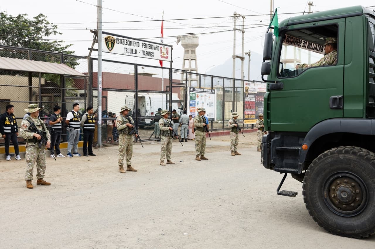 Fuerzas Armadas también tomaron control en el penal de Trujillo, en La Libertad. (Foto: Mindef)