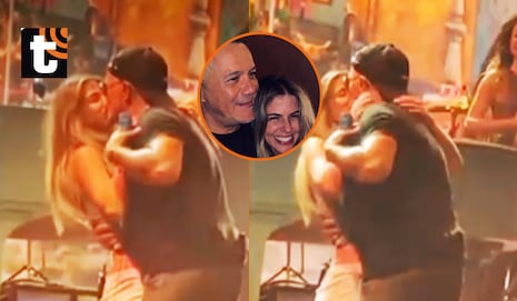 ¡Celebran su amor! Alejandro Sanz y Stephanie Cayo se dan tremendo beso durante concierto del cantante en...