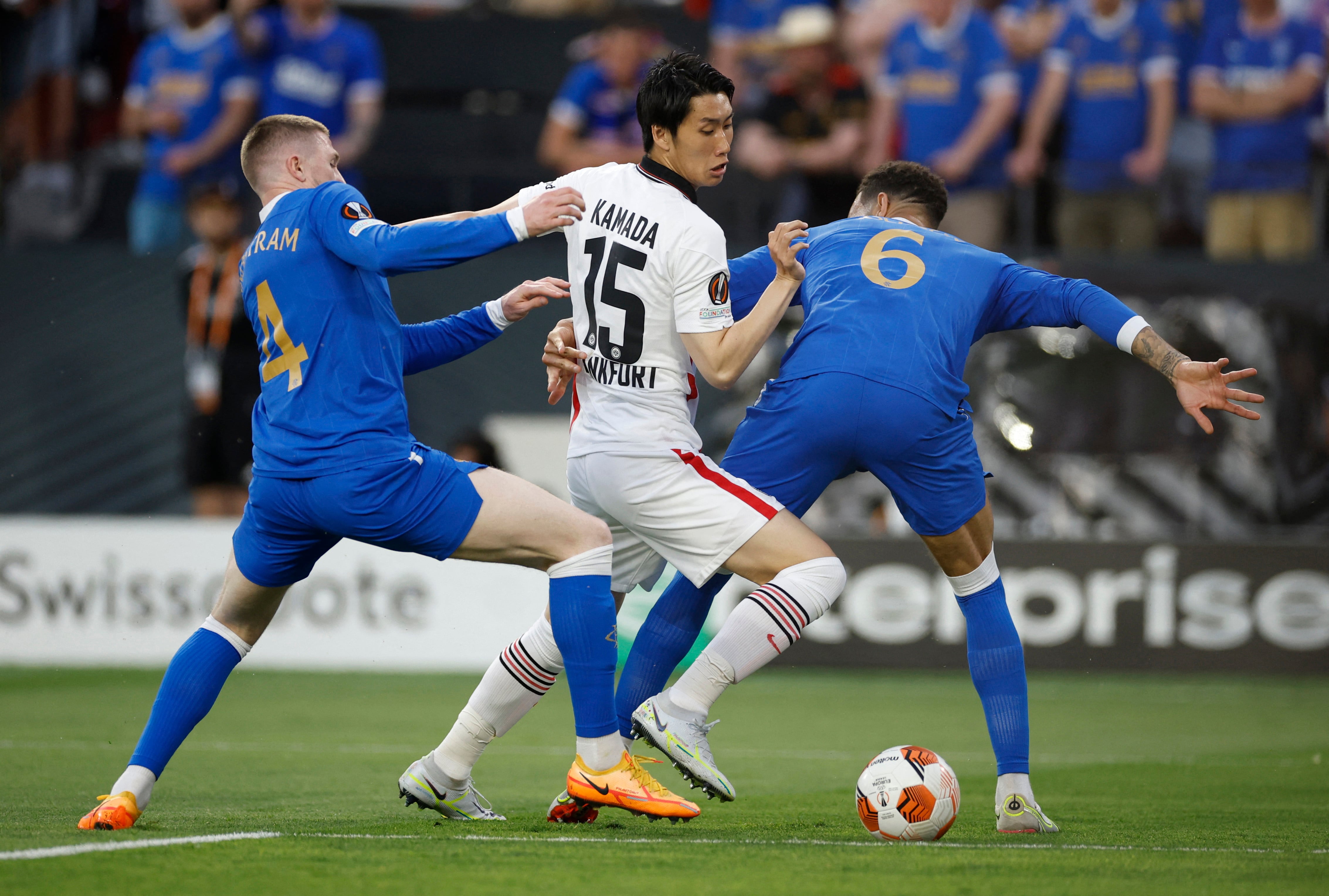 Kamada se proclamó campeón de la Europa League 2022 con Eintracht Frankfurt, donde es la figura / REUTERS/John Sibley