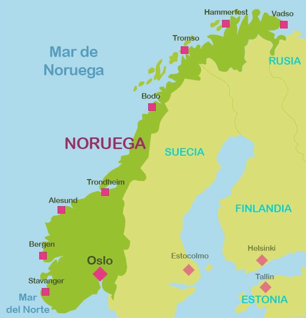 Mapa de Noruega. Foto: ¡Stock.
