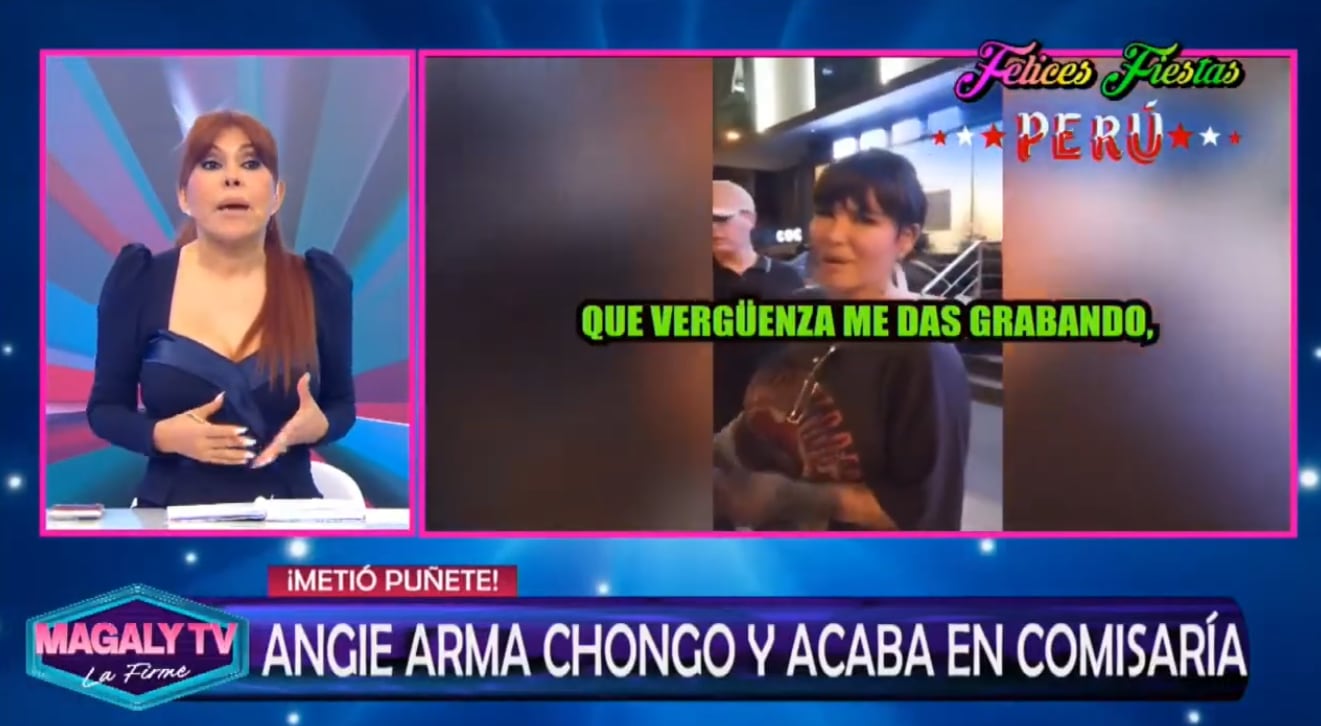 Angie Jibaja agredió a la administradora del hotel frente a efectivos de la Policía Nacional del Perú.