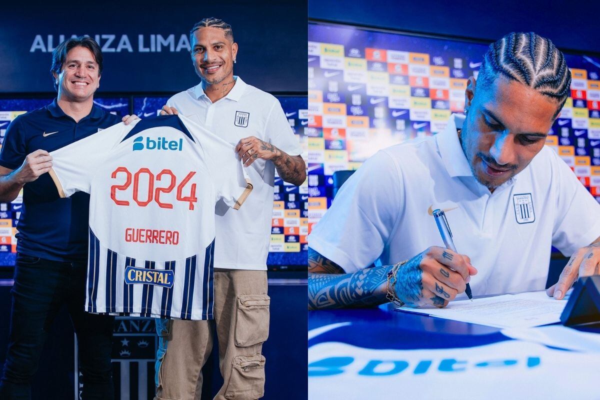Paolo Guerrero firmó y posócon la camiseta de Alianza Lima (Foto: @AlianzaLima)