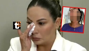 Pamela López llora y muestra FOTOS de agresiones de Cueva: “Golpes en la cara y el cuello, fue cogoteada”