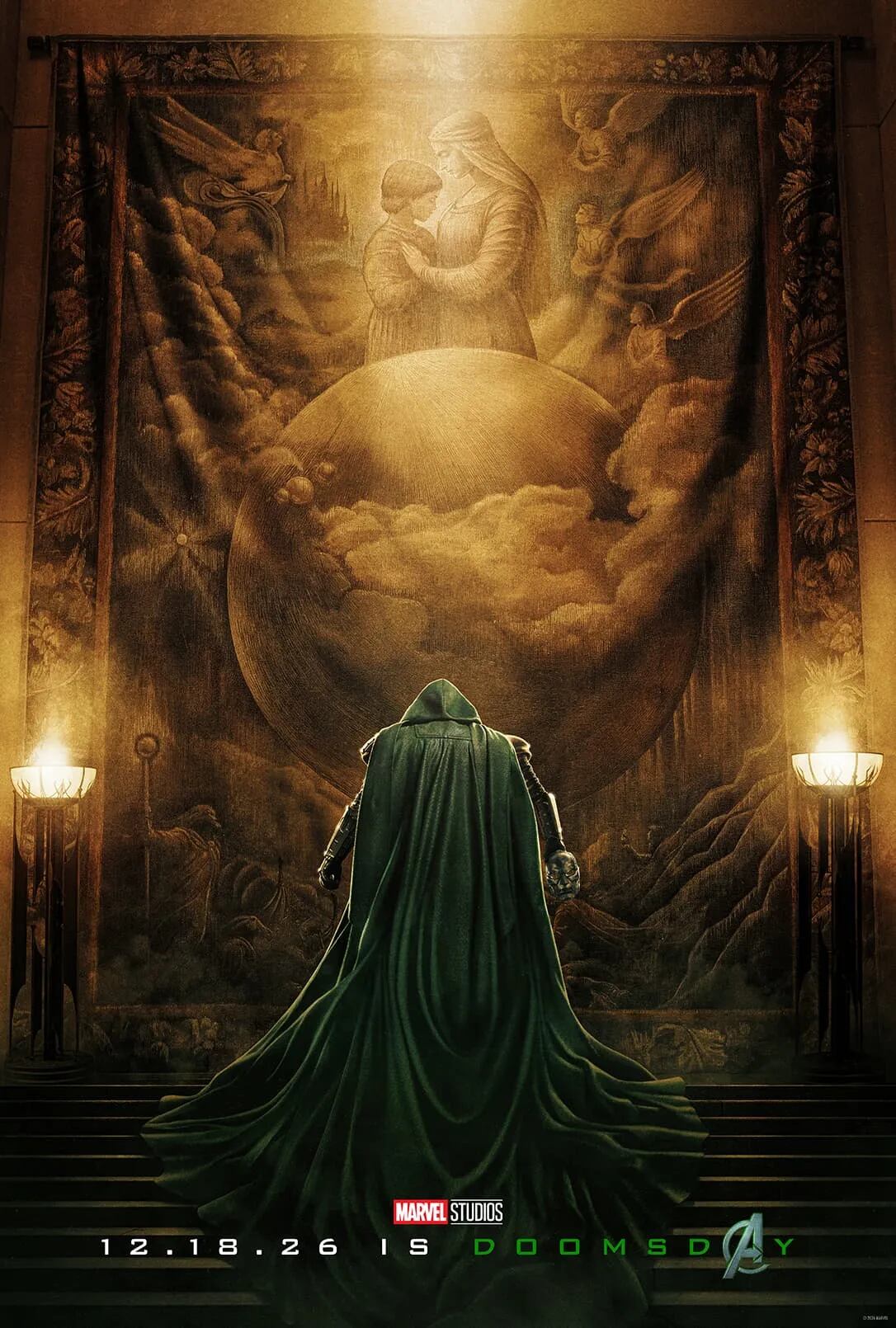 Victor von Doom, interpretado por Robert Downey Jr., protagoniza el póster de la película "Avengers: Doomsday" (Foto: Marvel Studios / Walt Disney Pictures)