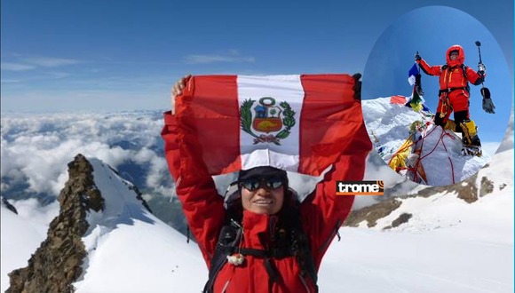 Montañista ancashina Flor Cuenca va rumbo a ser la primera peruana en lograr los 14 ‘ochomiles'. Ya coronó 11 cumbres del Himalaya, a más de 8 mil metros.  (Compos. Isabel Medina / Trome).