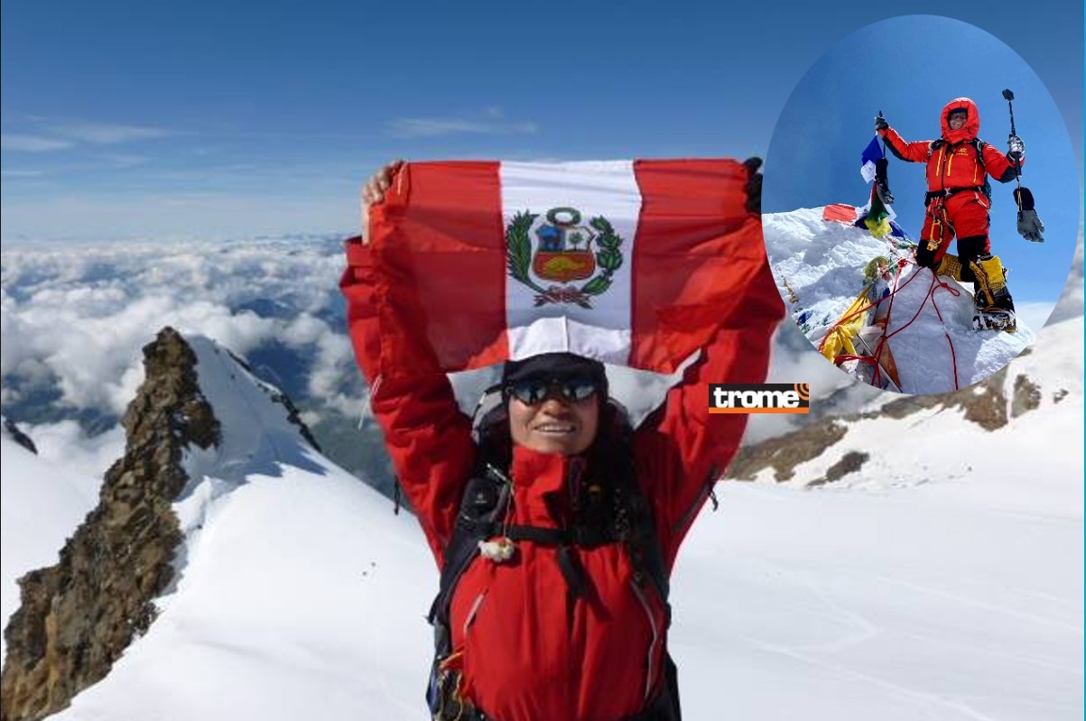 Montañista ancashina Flor Cuenca va rumbo a ser la primera peruana en lograr los 14 ‘ochomiles'. Ya coronó 11 cumbres del Himalaya, a más de 8 mil metros. (Compos. Isabel Medina / Trome).