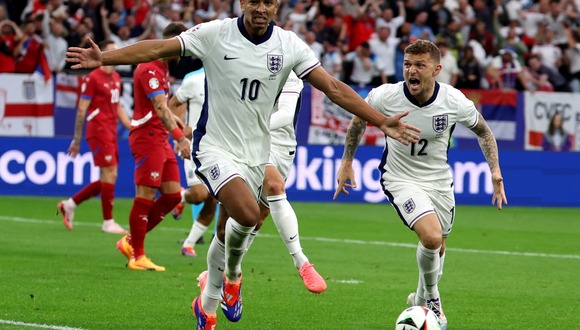 Jude Bellingham marcó el único tanto de la selección de Inglaterra ante Serbia. | Crédito: EFE / EPA / Christopher Neundorf