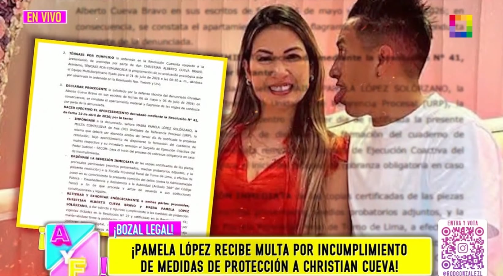 Pamela López es multada por incumplir medidas de protección a Christian Cueva.
