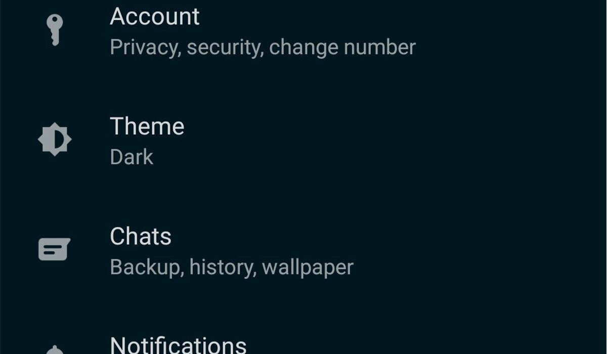 Así es como podrás activar el "modo oscuro" en los Ajustes de la aplicación. (Foto: WhatsApp)