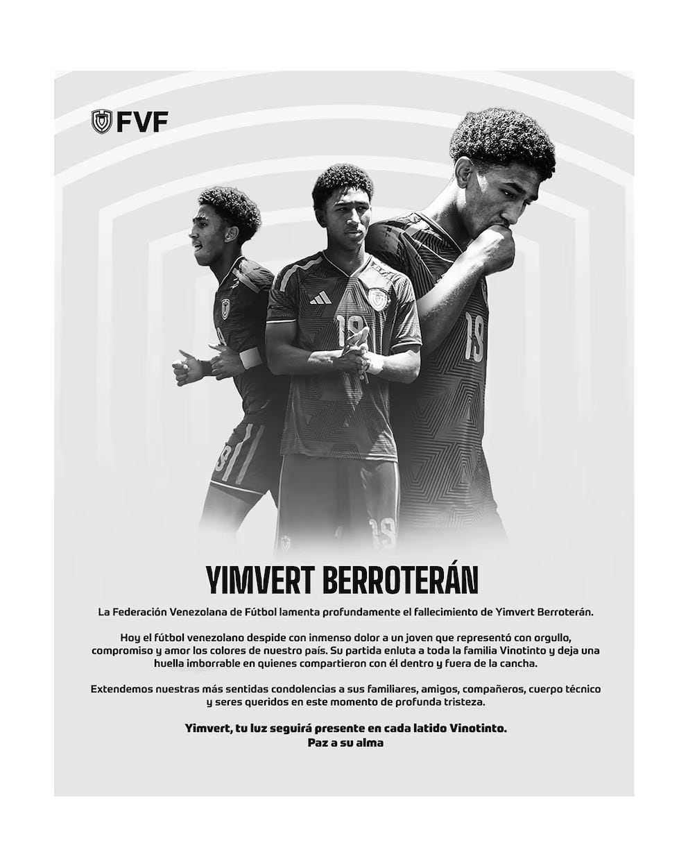 La FVF comunicó la trágica noticia.