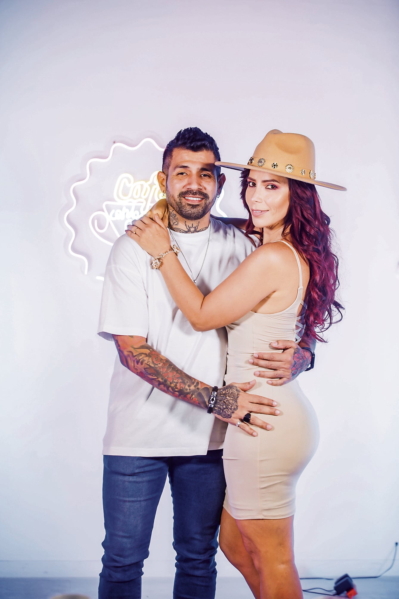 Milena Zarate y su novio