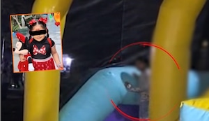 Dan de alta a niña que sufrió accidente en juego inflable del Circuito Mágico de las Aguas