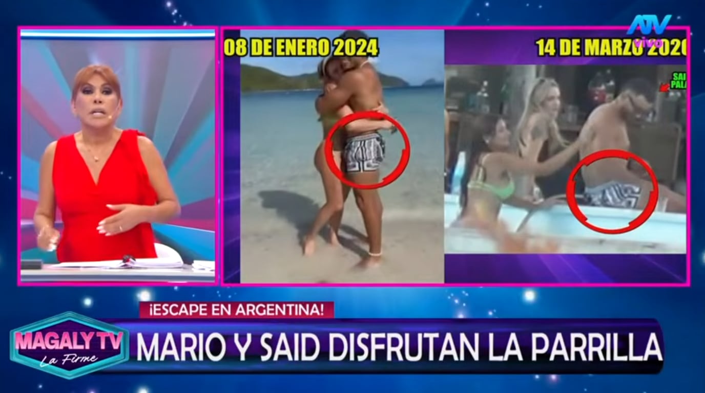 En Argentina y con 'amiguitas', Said Palao lució el mismo traje de baño que vistió en pedida de mano a Alejandra Baigorria.