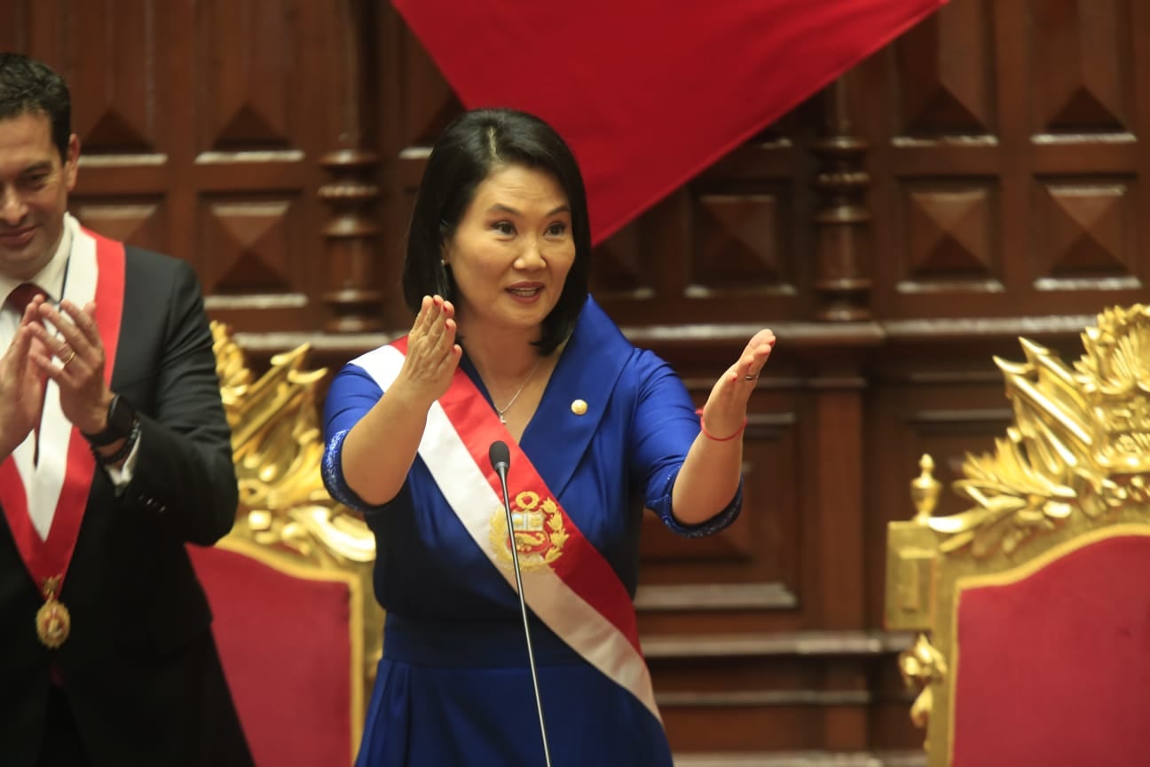 Keiko Fujimori juró este martes 28 de julio como presidenta de la República para el período 2026-2031. (Foto: Alonso Chero / @photo.gec)